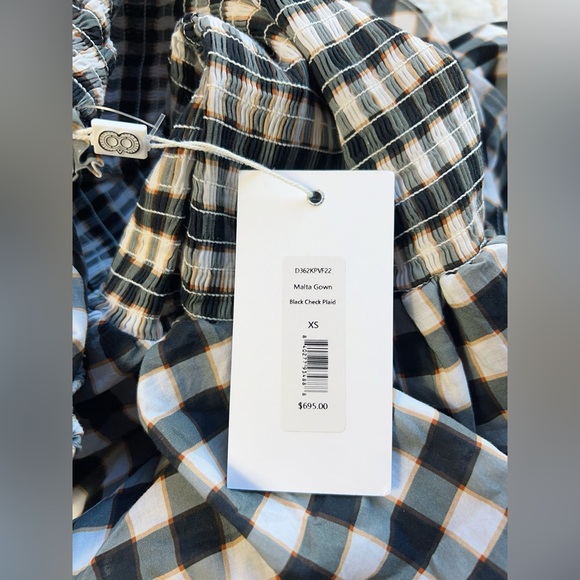 NWT $695 Caroline Constas Malta Gown In Black Check Plaid Size XS - Picture 8 of 8